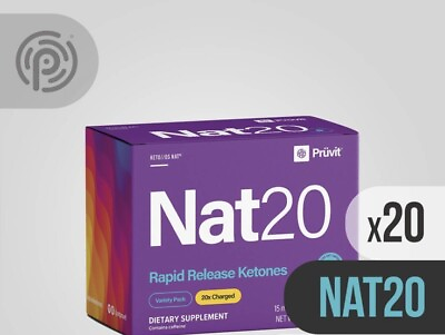 #ad 🔥 PRUVIT NAT20 RAPID RELEASE KETONES 5 Flavors 20 Pack CHARGED.