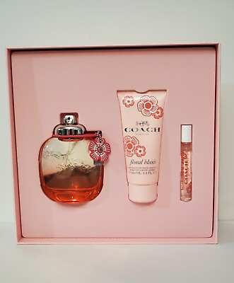 Coach Floral Blush 3 Piece Gift Set with 3.0 Oz by Coach For Women Brand New.