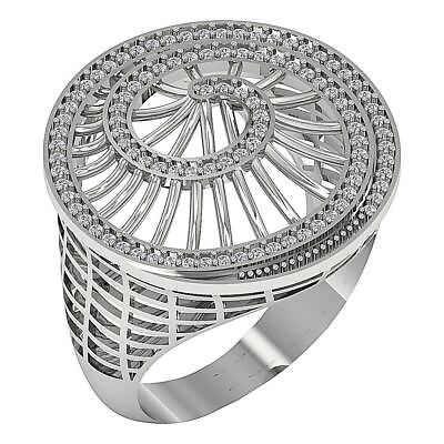 #ad Designer Right Hand Anniversary Ring SI1 G 0.50 Ct Round Diamond 14K White Gold