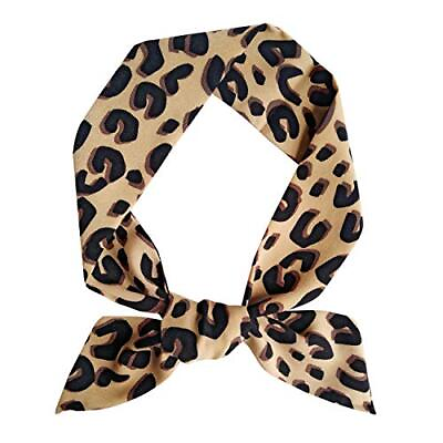 #ad Leopard Neck Tie Chic Skinny Scarf Hairband Stylish Purse Scarf Leopard Color1