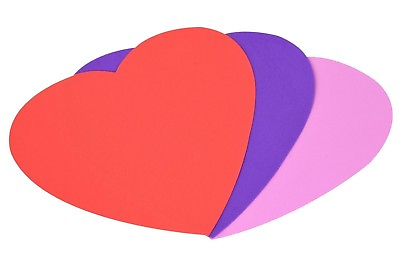 #ad 8 inch Foam Heart Shapes 4 RED 4 PURPLE 4 PINK 12 pc Packs Crafts projects gifts