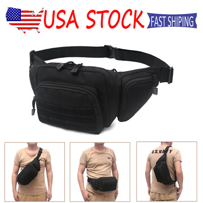 Tactical Bag Black Chest Packs Crossbody Shoulder Backpack Men#x27;s Sling Bag $18.99