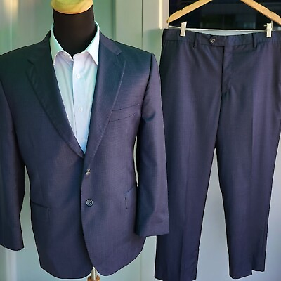 #ad Ermengildo Zegna Wool Silk Suit 44S 38x29 Saks Zegna Cloth Micro Check NWOT