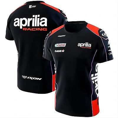 #ad Moto GP Aprilia Racing Summer 3d F1 Print Men#x27;s Sportswear Round Neck