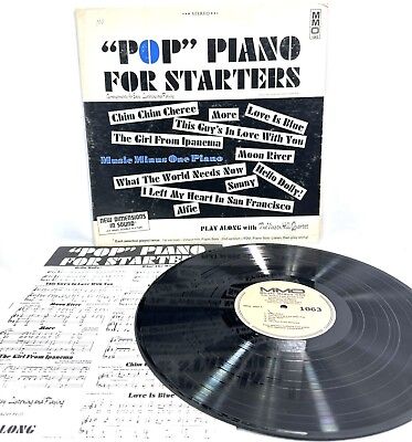 #ad Pop Piano for Starters Vintage Vinyl Record LP MMO 1063 W Play Along Booklet