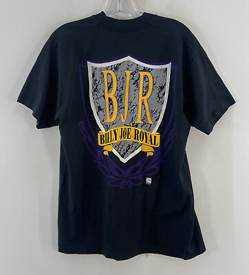 #ad VTG USA 1993 Country Star Black Bill Joe Royal Black T Shirt Mens Size L