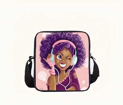 #ad #ad 2 Piece Black Girl Cartoon Cross Body Shoulder Bag amp; Coin Purse