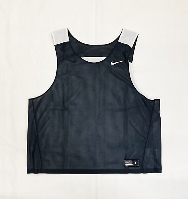 #ad Nike Stock Club Reversible Lacrosse Pinnie Men#x27;s Large Black White Jersey FD0705