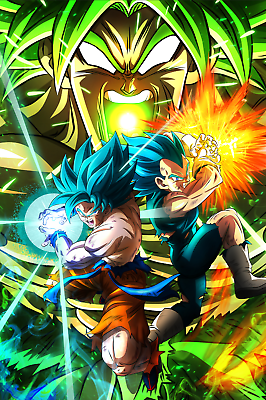 #ad Dragon Ball Super Poster Vegeta Blue and Goku Blue with Broly POSTER