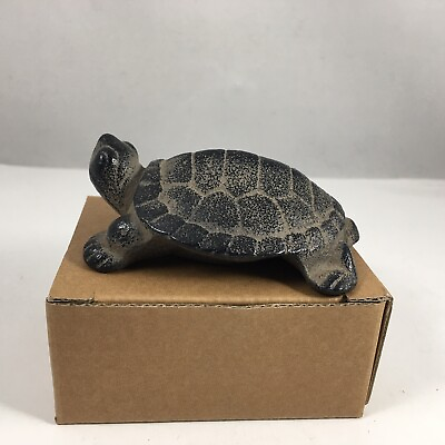 #ad Japanese Cast Iron Hisabi Turtle Figurine Statue Paperweight Home Garden Decor