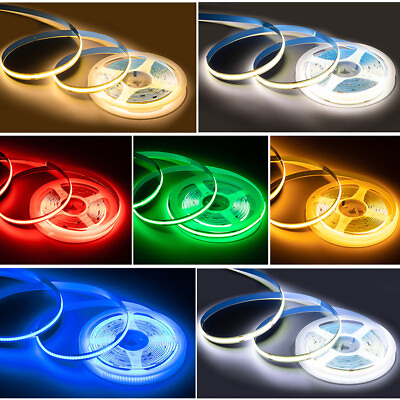 #ad 16.4ft 24V 528 Leds m COB LED Light Strip Flex Tape Home Car Party Lighting USA