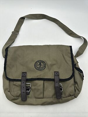 #ad Sierra Club Messenger Shoulder Bag Canvas Satchel Embroidered Logo Army Green