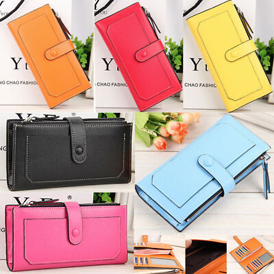 Long Leather Wallet Credit Card Holder Phone Bag Clutch Case Handbag for Lady US $9.99