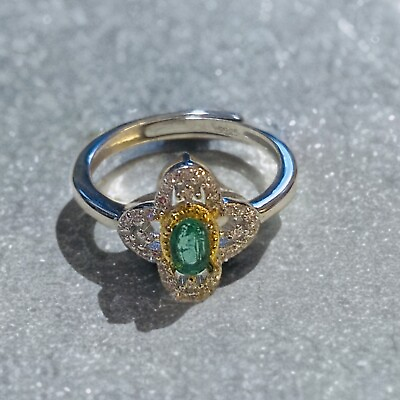 #ad 0.5ct natural emerald statement ring