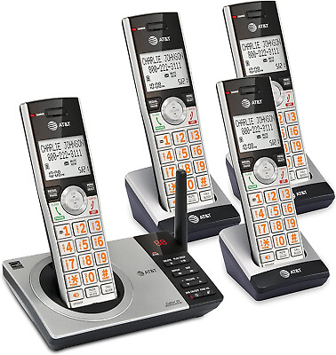 #ad ATamp;T CL82407 DECT 6.0 4 Handset Cordless Phone for Home 4 Handsets Silver