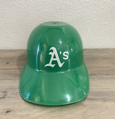 #ad MLB Mini Baseball Batting Helmet 5quot; Green Oakland A#x27;s Athletics Souvenir
