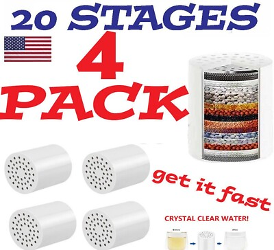 #ad 4 Pack 20 Stage Shower Filter Replacement CartridgeShower Filter for Hard Water