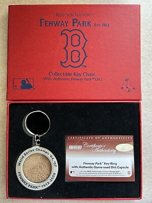 #ad Boston Red Sox Fenway Park Authentic Game Used Dirt Keychain Steiner COA MLB