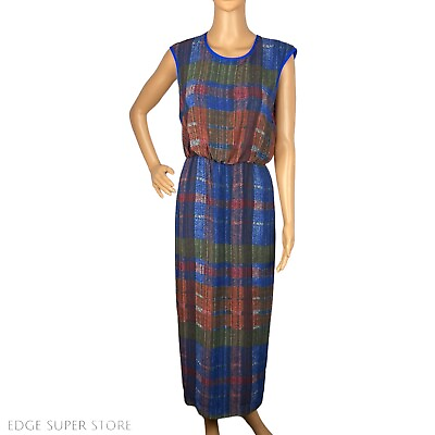 #ad Anthropologie HD In Paris Midi Plaid Andaz Cinched Waist Sleeveless Dress Size 0