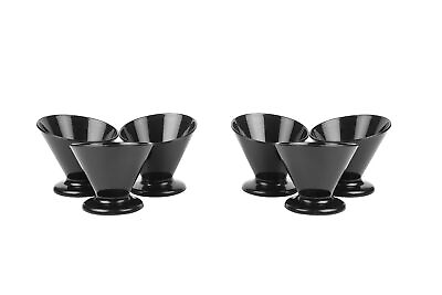 #ad Ice Cream Bowls Set of 6 130 ML Black