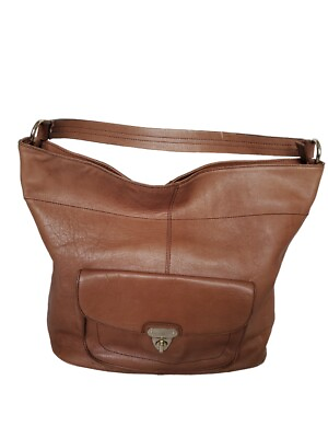 #ad Banana Republic Tote Shoulder Bag Leather Purse Handbag Brown Hobo