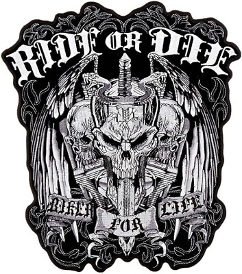 #ad Ride Or Die Biker for Life Jacket Vest Back Patch Iron On