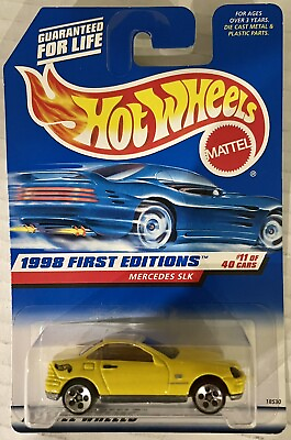 #ad Hot Wheels 1998 First Editions 11 40 MERCEDES SLK Yellow Collector #646