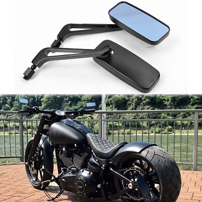 #ad Black CNC ALuminum Motorcycle Rear View Mirror For Harley Davidson FXSB Breakout