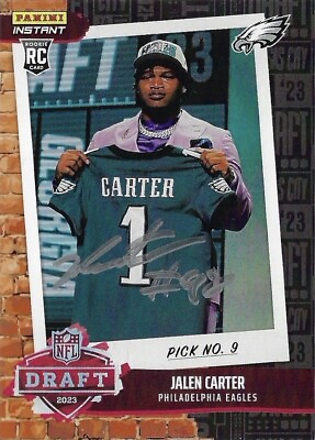 #ad Jalen Carter 2023 Panini Instant Draft Black 1 1 In Person Auto FIRST EAGLES 1 1