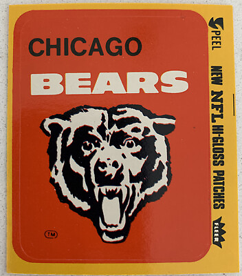 #ad 1979 Fleer NFL Football Hi Gloss Sticker Chicago Bears Clean B193