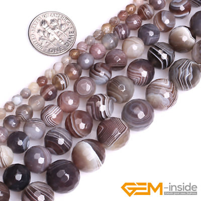 #ad Natural Brown Botswana Agate Gemstone Faceted Loose Beads For Jewelry Making 15quot;
