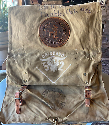 #ad 1960s Boy Scouts of America Yucca Backpack Canvas Colorado Gymboree 1964