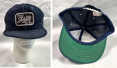 #ad Vintage Schlitz Beer Field Tester Snapback Denim Baseball Hat Mens USA Made