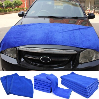 #ad 60*160cm Large Blue Microfibre Towel for Car Drying Cleaning Waxing Polishing