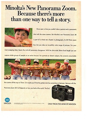 #ad Minolta New Panorama Zoom More Than One Way To Tell Story Vintage 1993 Print Ad