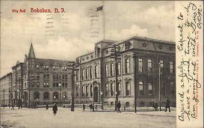 #ad Hoboken New Jersey NJ City Hall c1910 Vintage Postcard
