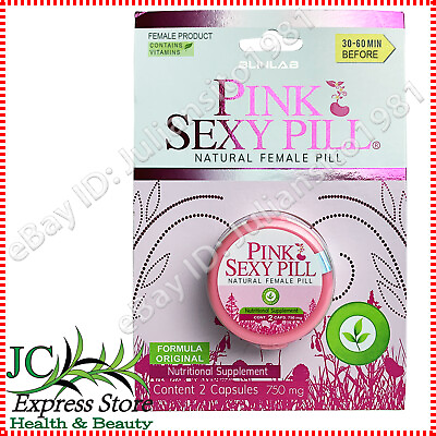 #ad PINK SEXY PILL FEMALE NATURAL SEXUAL 2 CAPSULES 750 MG ACHIEVE FEMALE ORGASMS