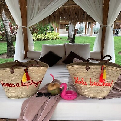 #ad Personalized Straw beach tote bag bridesmaid party Personalized Wedding Gift