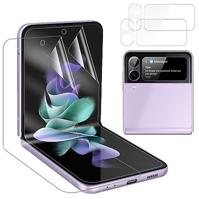 For Samsung Galaxy Z Flip 3 5G Soft Hydrogel Screen Protector Film HD Lens Cover $9.55