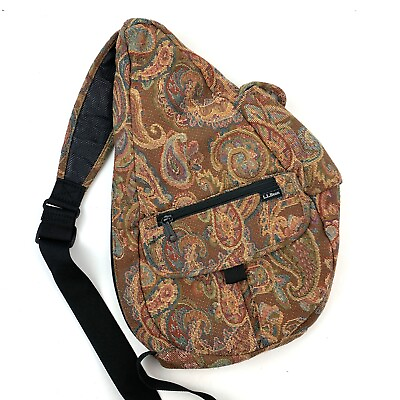 #ad Vintage LL Bean Ameribag Tapestry Sling Backpack Cross Body Bag Travel Purse