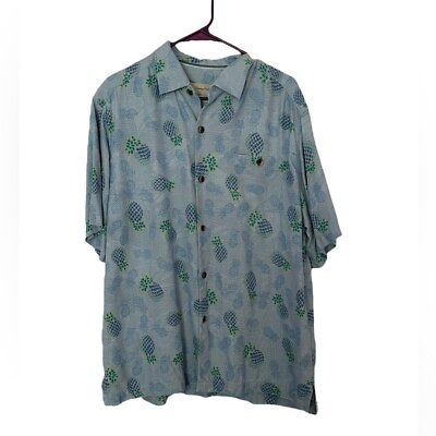 #ad Tommy Bahama 100% Silk Original Fit Hawaiian Shirt Size L Resortwear Vacation
