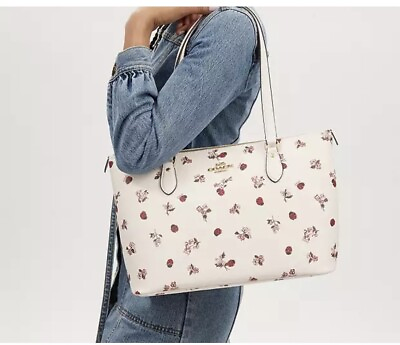 #ad Coach Gallery Tote Ladybug Floral Print Bag NWT MOTHERS DAY GIFT