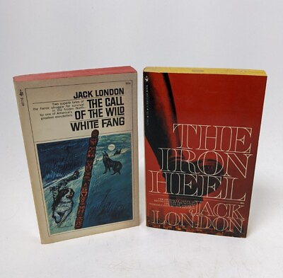 #ad Jack London 2 PB Book Lot: The Iron Heel Rare 1971 Ed. Call Wild White Fang