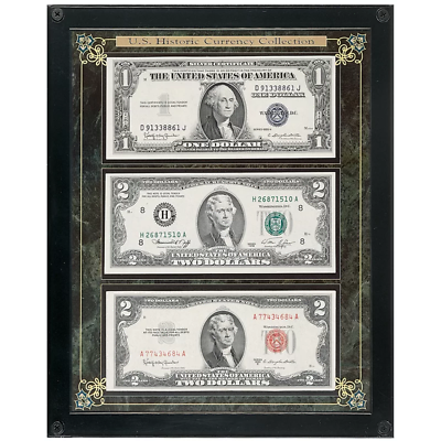 #ad Historic U.S. Currency Collection in Acrylic Frame