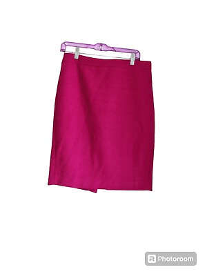 #ad J.Crew Wool Pencil Skirt Magenta Purple Pink Size 6 Back Zip Lined Work Business