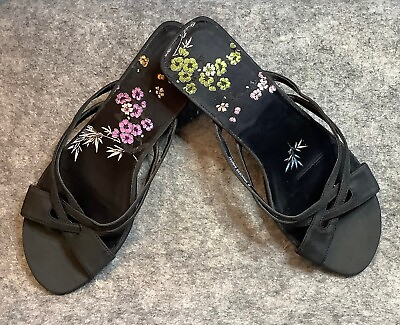 #ad Vintage Sandals White Stag Princess Embroidered Flowers 7 Shoes Y2K