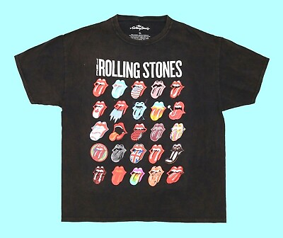 #ad The Rolling Stones Tongue International Flags Men#x27;s Shirt Size: XL