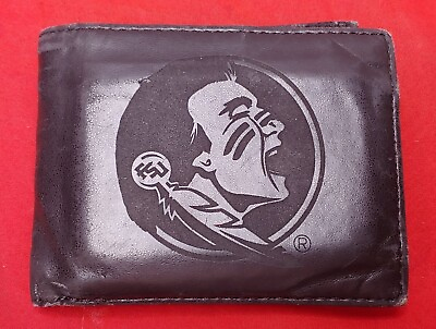 #ad Florida State Seminoles Leather Bi fold Wallet Large Logo