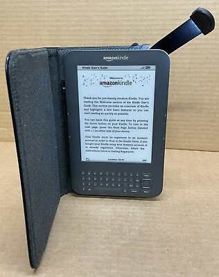 #ad Kindle eBook Reader Keyboard 3rd Gen Wifi D00901 Bundled w Lighted Case ⭐️