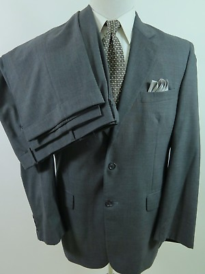 #ad Jos.A.Bank Pure Wool Solid Gray Two Piece Pleated Classic Men#x27;s Suit 42 R 36x31